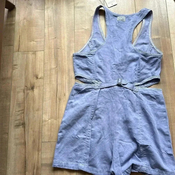 NWT Levi’s Rydon Cutout Romper Cotton/Hemp, Size Large in Dusty Persian - Picture 12 of 14